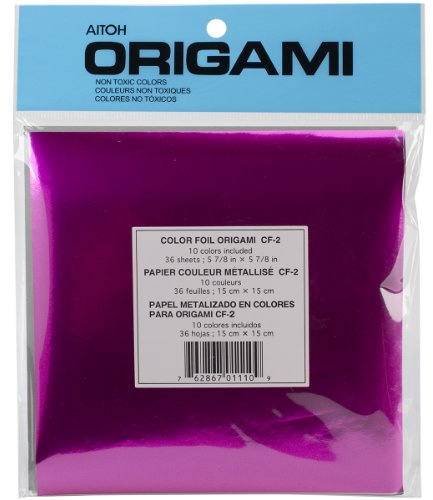 Aitoh Assorted Foil Origami Paper, 5.875 by 5.875-Inch, 36-Pack