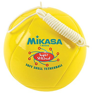 Mikasa Super Soft Shell Tetherball, genäht, mit Seil (gelb)
