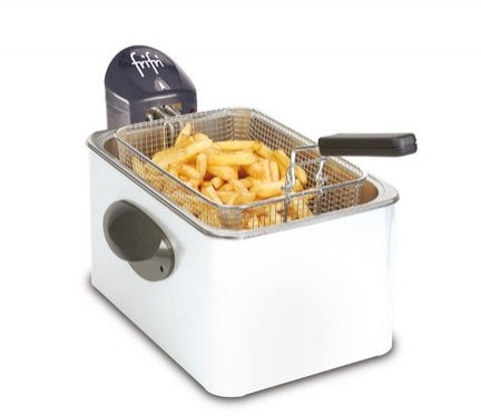 Frifri -1948B- Grande friggitrice con esterno metallo bianco