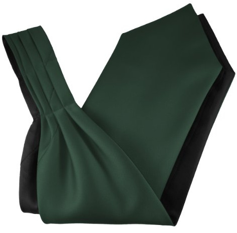 100% Satin Ascot Cravates - Différentes Couleurs (Vert Bouteille)