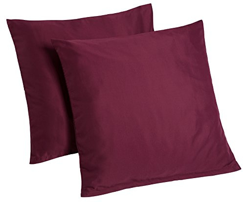 2x Teilig Microfaser Kissenhüllen Kissenbezug Kissenbezüge (80 cm x 80 cm, Beere)