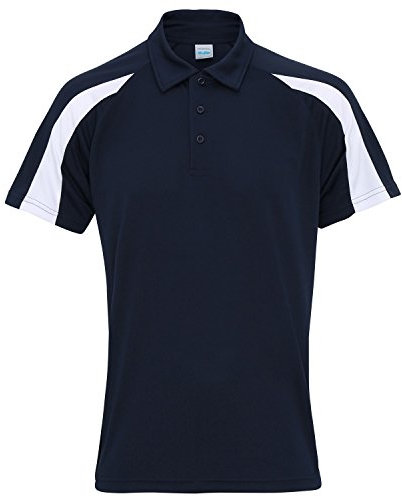 AWDis Cool Contrast Polo French Navy/Arctic White