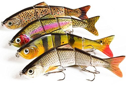 ELBFANG® Wobbler Swimbait Jerkbait Kunstköder Set | 4 Stück 35g 15cm | Hecht-Zander-Köder