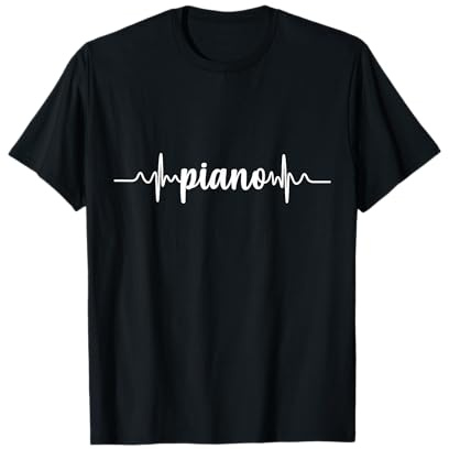 Piano Herzschlag EKG T-Shirt für Keyboarder & Pianisten T-Shirt
