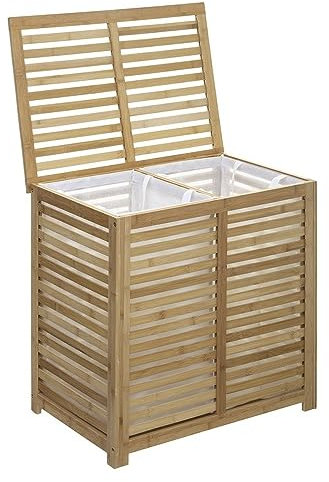 marque Five Simply smart Panier à Linge Double Sicela Bambou