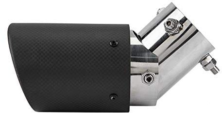 Auto-Auspuffspitzen - BiuZi Carbon Style Auto Einstellbare Einzelauslass Auspuffrohr Schalldämpfer Endrohr 63-89mm