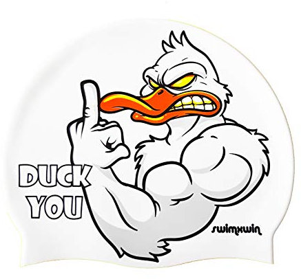 Swimxwin Cuffia in Silicone Duck You | Cuffia da Nuoto|Cuffia da Piscina | Grande Comfort e Aderenza | Design e Stile Italiano
