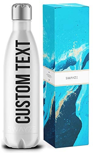 Personalised Water Bottle, Thermal Water Bottles 500ml, School Water Bottles, Gym Bottle, Bpa Free, Cycling Sports - Add Your Custom Name To Bottled Water (White, 500ml)