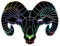 Finest Folia 2 x Polygon Tier Sticker Hologramm Aufkleber Tiere Origami Design Geometrisch Selbstklebend Kunst für Auto Motorrad Laptop Kühlschrank Wand Dekor R117 (Widder)