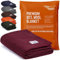 Woolly Mammoth Woolen Co. | Extra Large Merino Wool Camp Blanket | The Perfect Outdoor Gear Bedroll for Bushcraft, Camping, Trekking, Hiking, Survival, or Throw Blanket at The Cabin. (Burgundy)
