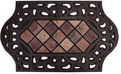 Nicoman Antico Piastrelle Mat Eco-Friendly Raschiare e Assorbente Interno/Esterno Zerbino Ad Alto Traffico, Irregolare (75x44cm)