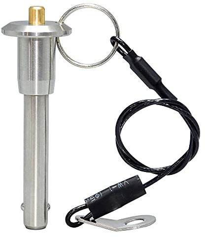 AUZHU- PLB - Métrico- Pasadores de fijación de acero inoxidable Pasadores de bloqueo de bolas Clavijas de posicionamiento de resortes Chinchetas de liberación rápida Perno Tamaño: M 8 mm - L 20 mm