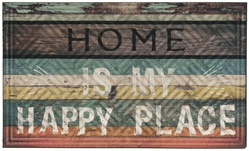 Trend Line Fußmatte Lima Happy Place 45 x 75 cm 100% Gummi für Innen und Außen