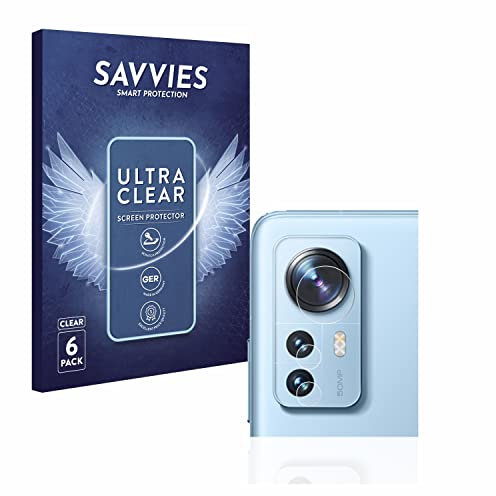 savvies Protector Pantalla para Xiaomi 12 (SÓLO Cámara) (6 Unidades) Película Ultra Transparente