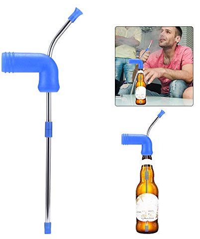 Sparrow Angel Stainless steel straw Snorkel Dispenser Funnel Chug A Beer In 3 Seconds Flat For Beer KTV Bar House Parties Bachelor Party (Color : Single for bottle)