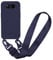 MBSLFY Case Compatible with Samsung Galaxy S8, Liquid Silicone Protective Phone Case with Strap Adjustable Neck Cord Necklace Soft Cover for Samsung Galaxy S8, Navy blue