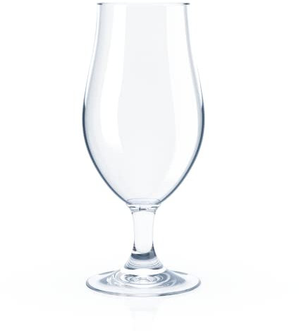 Genérico Copa de cerveza plástico irrompible Tritán | Copa de cerveza reciclable, con diseño exclusivo con suave tacto a cristal, transparente e inoloro | Apta para lavavajillas y microondas