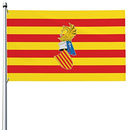 Senyera Valenciana Preautonòmica Bandera 3x5 pies Patio Jardín Césped Bienvenida Decoración Banner Interior Fiesta en casa Banderas