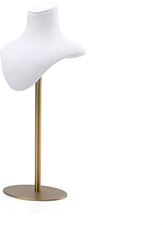 Schmuckständer Samt-Halskettenständer, Schmuck-Halsketten-Display, goldfarbener Metallhals-Aufhänger, schwarzer Samt-Schmuckbüste, Schaufensterpuppenständer for Einzelhandelsausstellung Schmuckhalteru