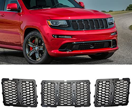 KYYET Inserti griglia anteriore in rete a nido d'ape compatibili con Jeep Grand Cherokee 2014 2015 2016