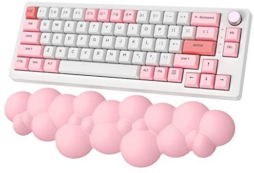 ZIYOU LANG Keyboard Cute Wrist Rest Cloud Shaped, Ergonomic Keyboard Hand Rest, Keyboard Wrist Support Cushion Pad With Non Slip Rubber Base for Office, Computer, Laptop, Pc, Gaming- Pink
