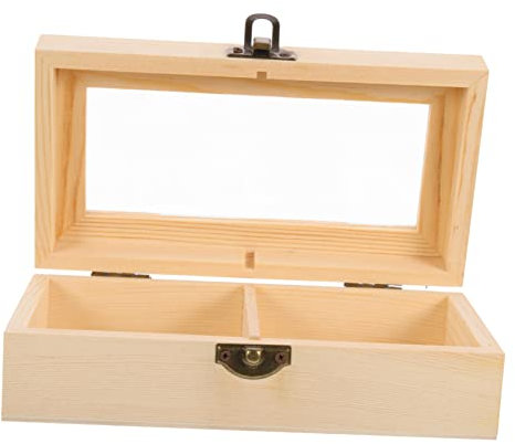 FOMIYES Boîte Boite De Rangement En Bois Organisateur De Sachets De Thé Porte-sachet De Thé Rustique Mallette De Rangement Vintage Conteneur En Bois Sachet De Sucre Acrylique Femme Cadeau