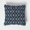 Homescapes Tula Dekokissen blau-Petrol 45x45 cm, Zierkissen Rauten-Muster, Kissen geometrisch mit Struktur