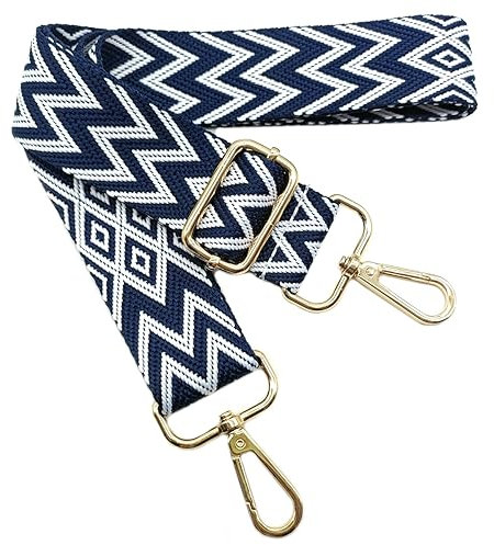 Verstellbarer Schultergurt Tasche Marineblau, Taschengurte zum Wechseln, Taschengurt Breit mit Karabiner Gold, 80-130 cm Tragegurt Tasche für Damen Schulterriemen, Moderne Handtasche, 3.8cm, 709