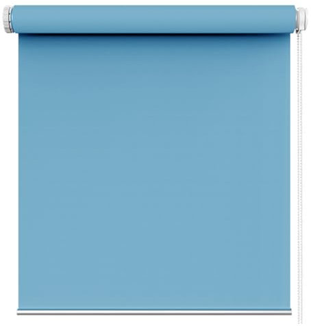 Thermorollo ohne Bohren 75 x 110 cm Tag-Nacht-Rollo ohne Bohren, Springrollo Tageslichtrollo Rollo, Verdunklungsrollo ohne Bohren Klemmfix, für Alle Fenster ohne Bohren, Himmelblau