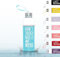spar-home Glasflasche 500 ml - Trinkflasche Glas Wasserflasche Auslaufsicher Glas Flasche für Büro Sport Studium Schule Kindergarten (Türkis)