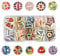 100 Stück 10 Designs 2 Löcher Holzknöpfe Kinderknöpfe Handmade Runde Form Knopf, Kurzwaren Set Knöpfe für DIY Stricken Nähen Strickjacken Kleidung Malerei Deko, 15mm, mit Kunststoff Box
