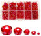FAPUMOE 800 pezzi di perle di vetro sfaccettate colore AB (rosso), perle di cristallo Rondelle AB, perle sfuse assortite per la realizzazione di gioielli, bracciali, ciondoli 2mm, 4mm, 6mm, 8mm, 10mm