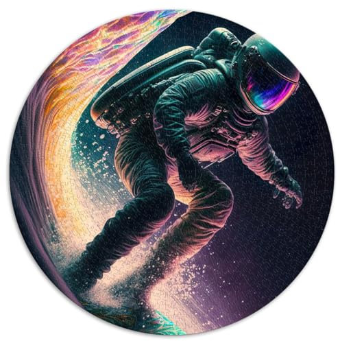 1000-teiliges Premium-Puzzle „Astronaut Wave Surfer“-Puzzle für Erwachsene, Geschenke, Puzzle aus recyceltem Karton für Erwachsene, für Erwachsene und Familien, 26,57 x 26,57 Zoll