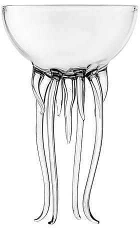 Yawdil Cocktailgläser, Weingläser, Quallen-Glasbecher für Hochzeit, Ozean, Quallen, bunte Cocktail- oder Martini-Tasse, einzigartige Bar