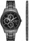 Armani Exchange orologio per uomo, movimento cronografo e cassa orologio per 42 mm con cinturino in acciaio inossiorologio perbile, pelle o silicone, Set grafite