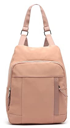 MISAKO Nova Anti-Diebstahl-Rucksack aus Nylon - Modische Damen-Anti-Diebstahl-Rucksacktasche - Kleiner, geräumiger Freizeitrucksack Nova Rosa 35 X 26 X 9 cm