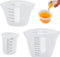 CAREDGO 3 Stück Silikon Messbecher Krüge - Transparent, 100ml, 250ml, 500ml - Set Mischbecher Epoxidharz Clear mit Skala für DIY Basteln Gießformen Küche, V-förmige Tülle für genaues Ausgießen