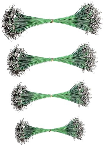 Stahlvorfach Set mit Karabiner Tönnchenwirbel für Hecht, Zander und andere Raubfische.15cm, 20cm, 25cm und 30 cm, Tragkraft bis zu 15 kg. (20cm 20 Stück)