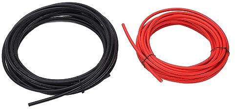PV Wire, 2 Pcs Solar Panel Wire, XLPE Sleeve Tinned Copper Dual Insulation Solar PV Cable for Photovoltaic Power Station System, Resistor Networks (6mm² 50m)
