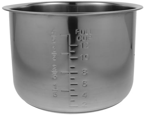 Alipis Olla Cocina Interior 6L Olla Arrocera Acero Inoxidable Reemplazo Olla Interior Revestimiento Tanque Antiadherente Contenedor Accesorios para Olla Arrocera