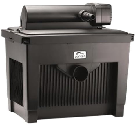 Pontec MultiClear Set 25000, schwarz - Durchlauffilter-Set, UVC-Vorklärgerät (24 W), für Teiche bis 25.000 l (ohne Fischbesatz), Sauerstoffanreicherung