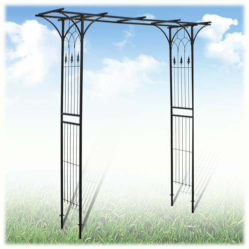 Wetterfest Rosenbogen Rankgitter, Rostfrei Gartenbogen Rankhilfe, Rankbogen Aus Metall, 205cm*210cm Torbogen Für Braut Party, Geburtstag, Rasendekoration - Rankenbogen