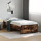 THOYTOUI Bettgestell, Bettsystem Bettrahmen Tagesbett Betten Geeignet für Gästezimmer Schlafzimmer Studentenwohnheim Wohnungen Räuchereiche 75x190 cm Holzwerkstoff und Metall