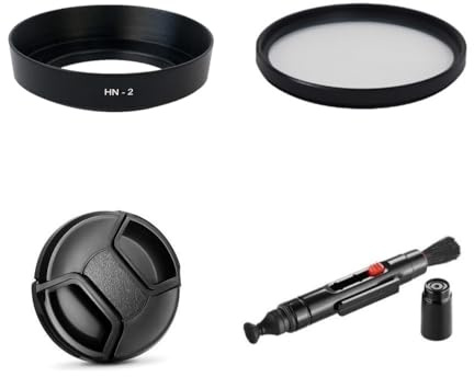 Juego de accesorios para cámara Nikon 35-70 mm f/3.3-4.5, incluyendo reemplazo de parasol de lente HN-2, filtro UV MC, tapa de lente, bolígrafo de limpieza