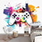 Fototapeten Game-Controller Wandtapete Vlies Wand Tapete- 200 x 140 cm Aquarell-Graffiti-Hintergrund Tapete- Schlafzimmer Büro Flur Dekoration Wandbilder Moderne Wanddeko Fototapete