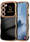 LCHULLE Kompatibel mit Samsung Galaxy S22 5G Hülle Liebesherz Handyhülle Wellen Lockige Form Mädchen Kameraschutz Luxus Galvanik Schutzhülle Girls Silikon Case für Samsung S22 5G Schwarz