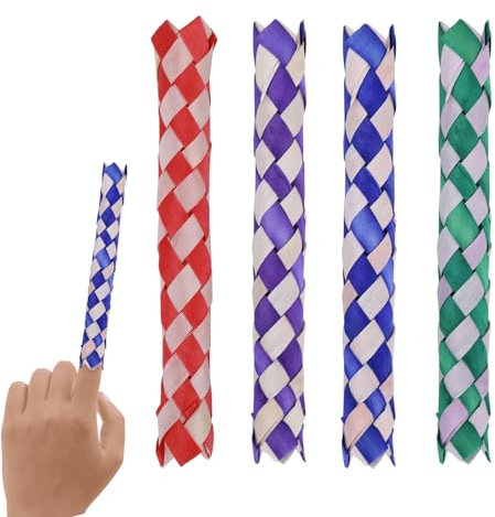 4 Stück Fingerfalle,Klassische Chinesische Fingerfalle,Fingerfalle für Vögel und Kinder,Langlebigkeit Finger Falle Spielzeug für Geburtstag Party Trick Mitgebsel (Vielseitiger Farben)