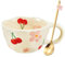 Cute Mug Ceramic Coffee Mug Gifts for Women Aesthetic Flower Autumn Mug Kawaii Valentines Birthday Christmas Mug Gifts for Her Cute Stuff Presents for Women Unique Coffee Cup Latte,Cappuccino,Tea Mug