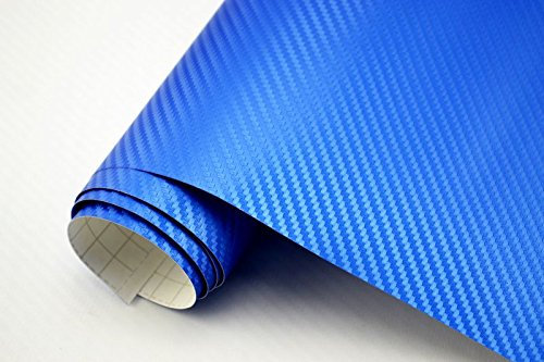 Neoxxim 117,8€/m² Auto Lackschutzfolie 3D Carbon Folie blau metallic – 5 cm x 152 cm Ladekantenschutz Einstiegsleisten Schutz Zierleisten Schutzfolie Stoßstangenschutz Kantenschutz