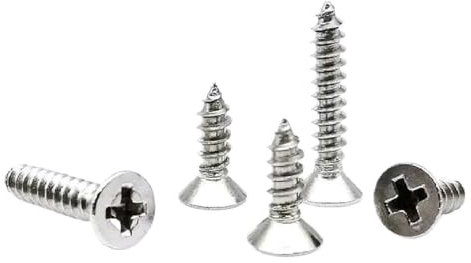 CQAHDSEVF Flat Head Self-Tapping Screws 100Pcs Mini Brass Phillips Flat Countersunk Head Self Tapping Screw M2 M2.5 M3 Screws, Black, 2.5x6mm(Gun Black,2.5x8mm)